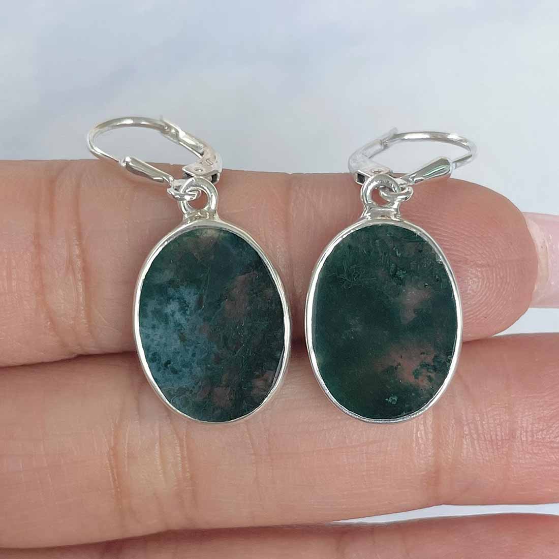 Moss Agate Earring-(MOA-E-31.)