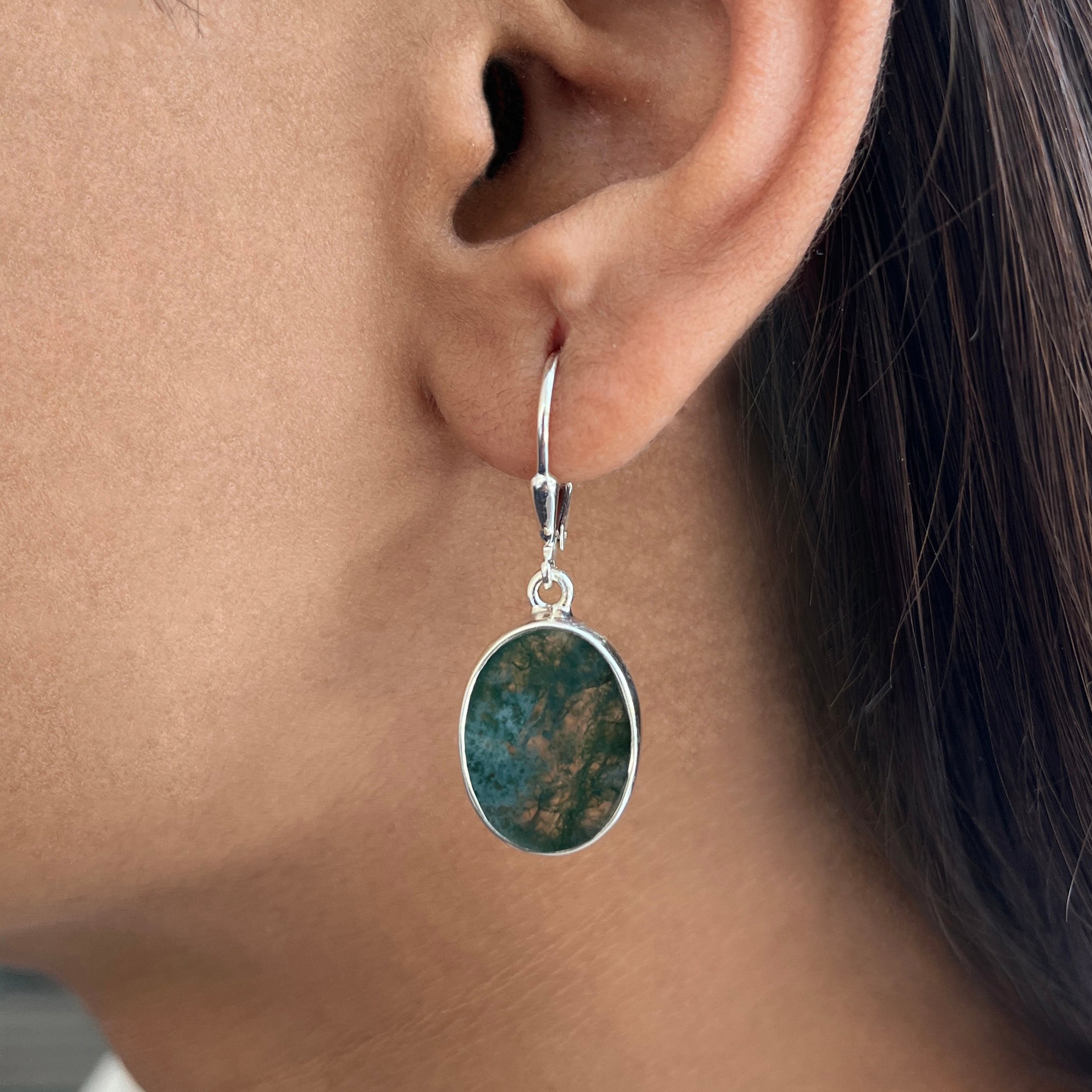 Moss Agate Earring-(MOA-E-31.)