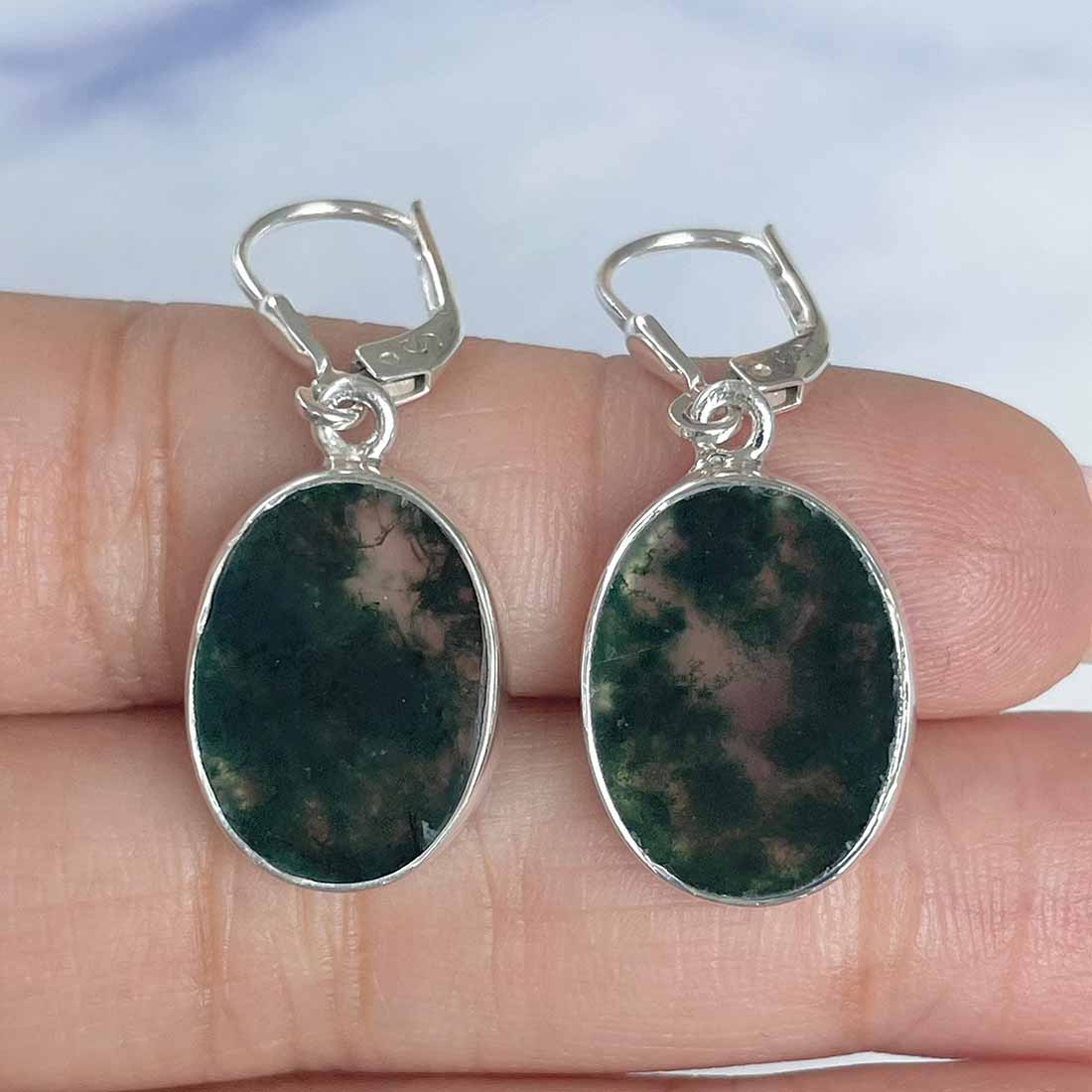 Moss Agate Earring-(MOA-E-32.)