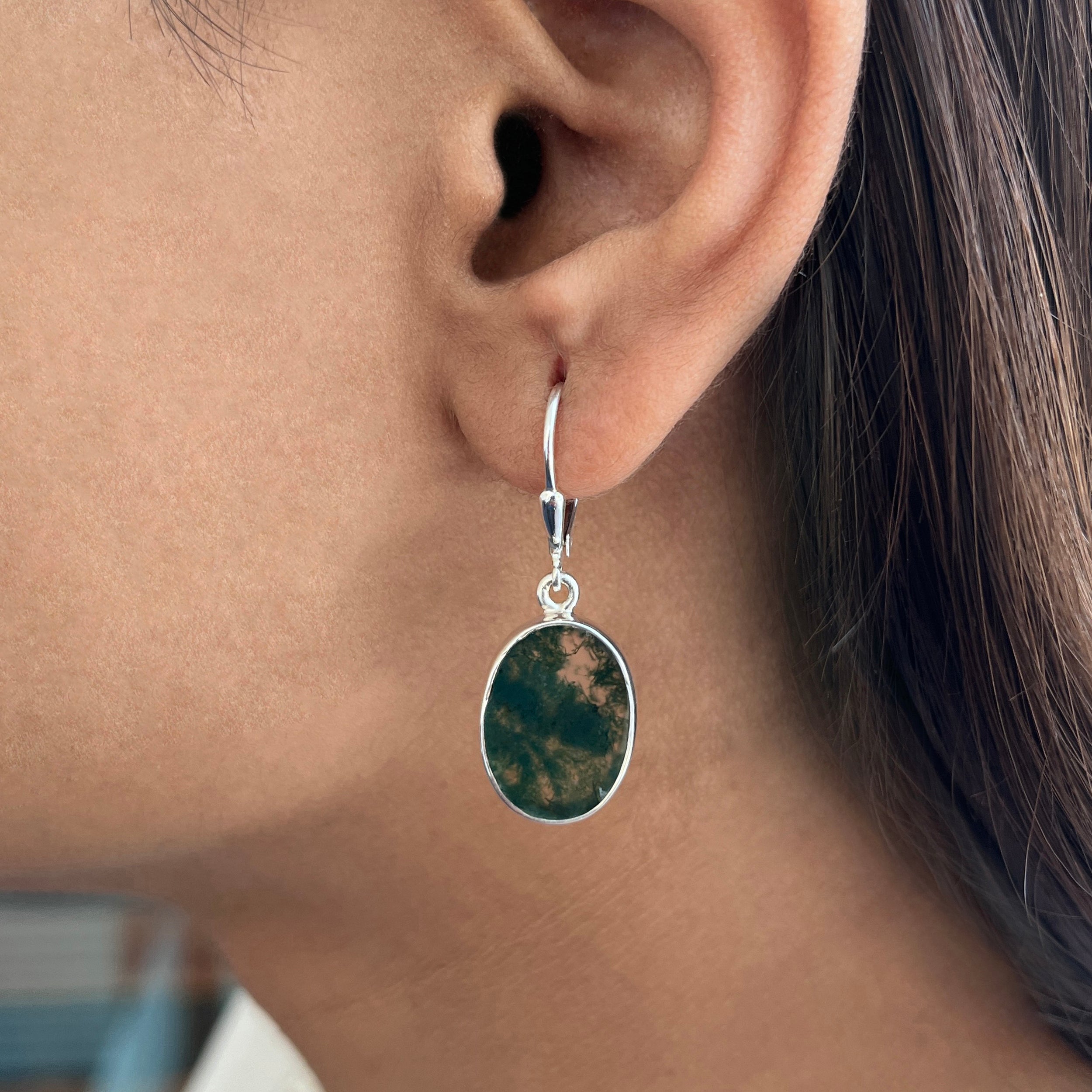 Moss Agate Earring-(MOA-E-32.)