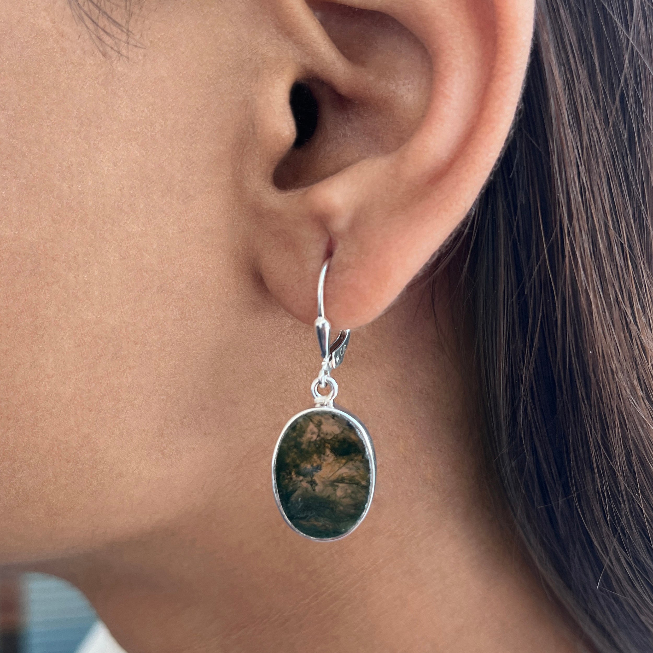 Moss Agate Earring-(MOA-E-33.)