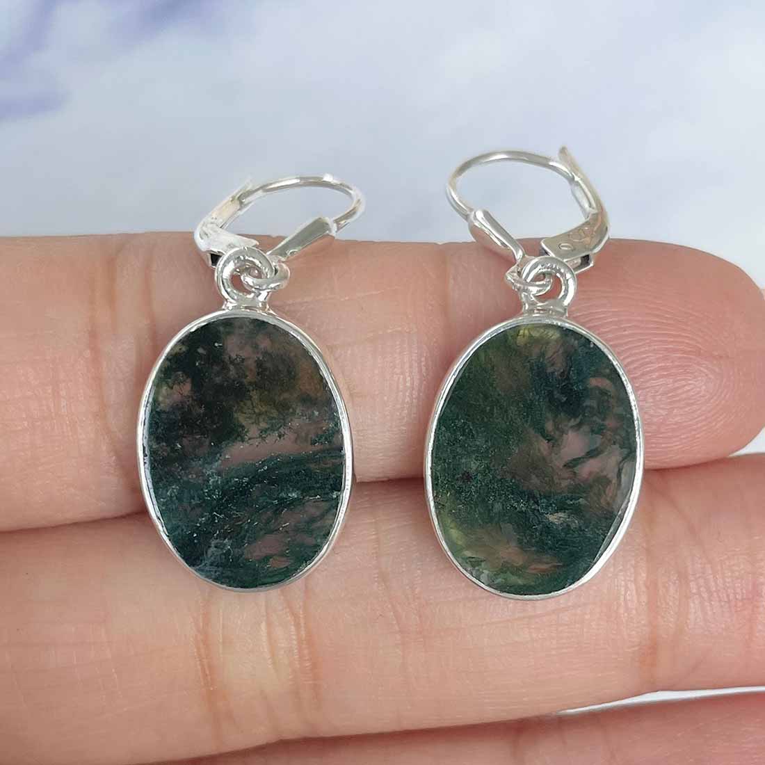 Moss Agate Earring-(MOA-E-34.)