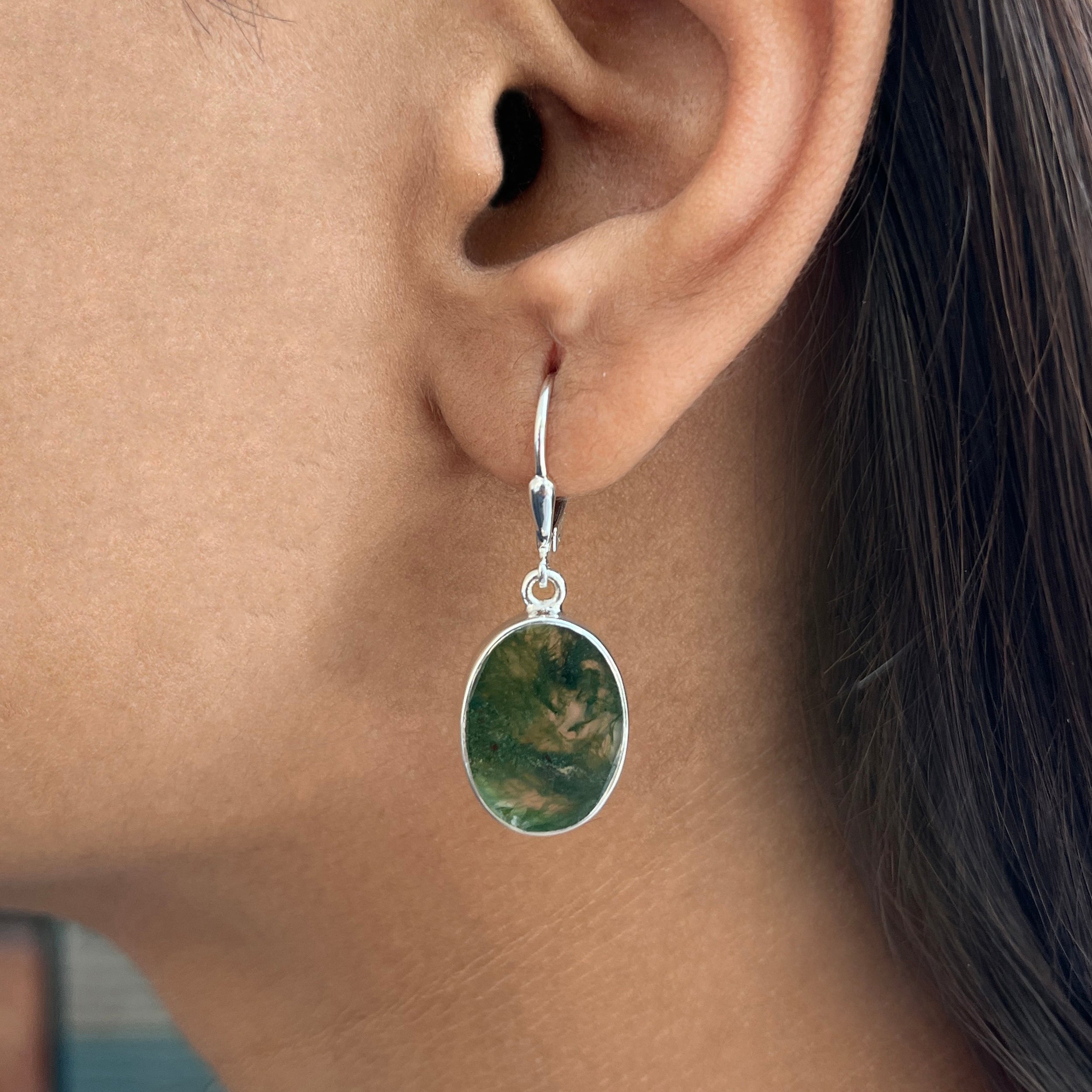 Moss Agate Earring-(MOA-E-34.)