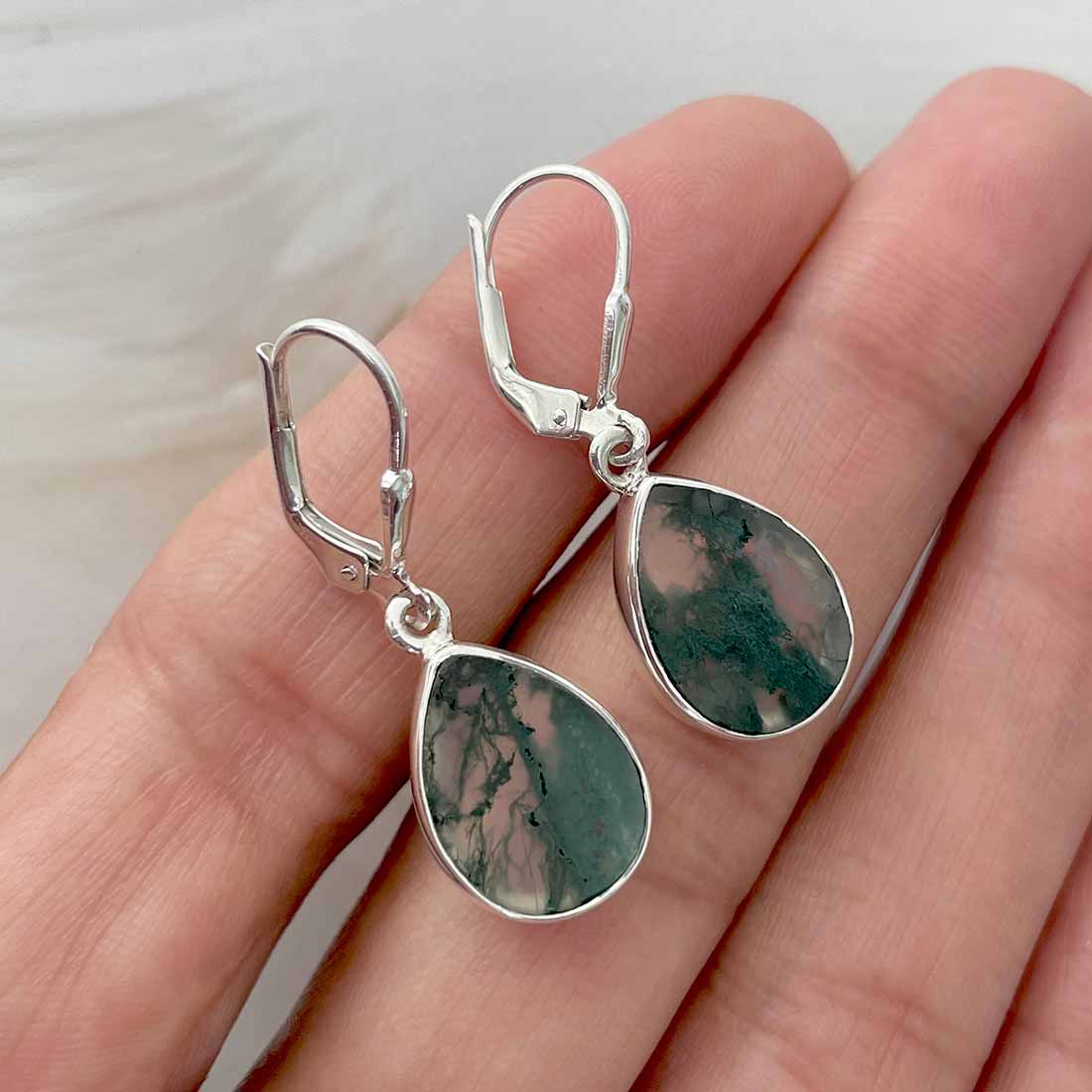 Moss Agate Earring-(MOA-E-35.)