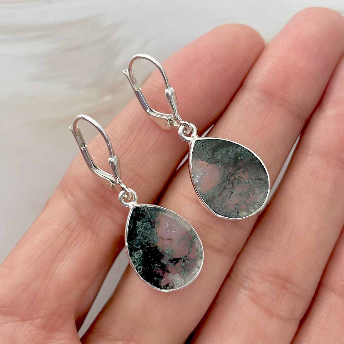 Moss Agate Earring-(MOA-E-36.)