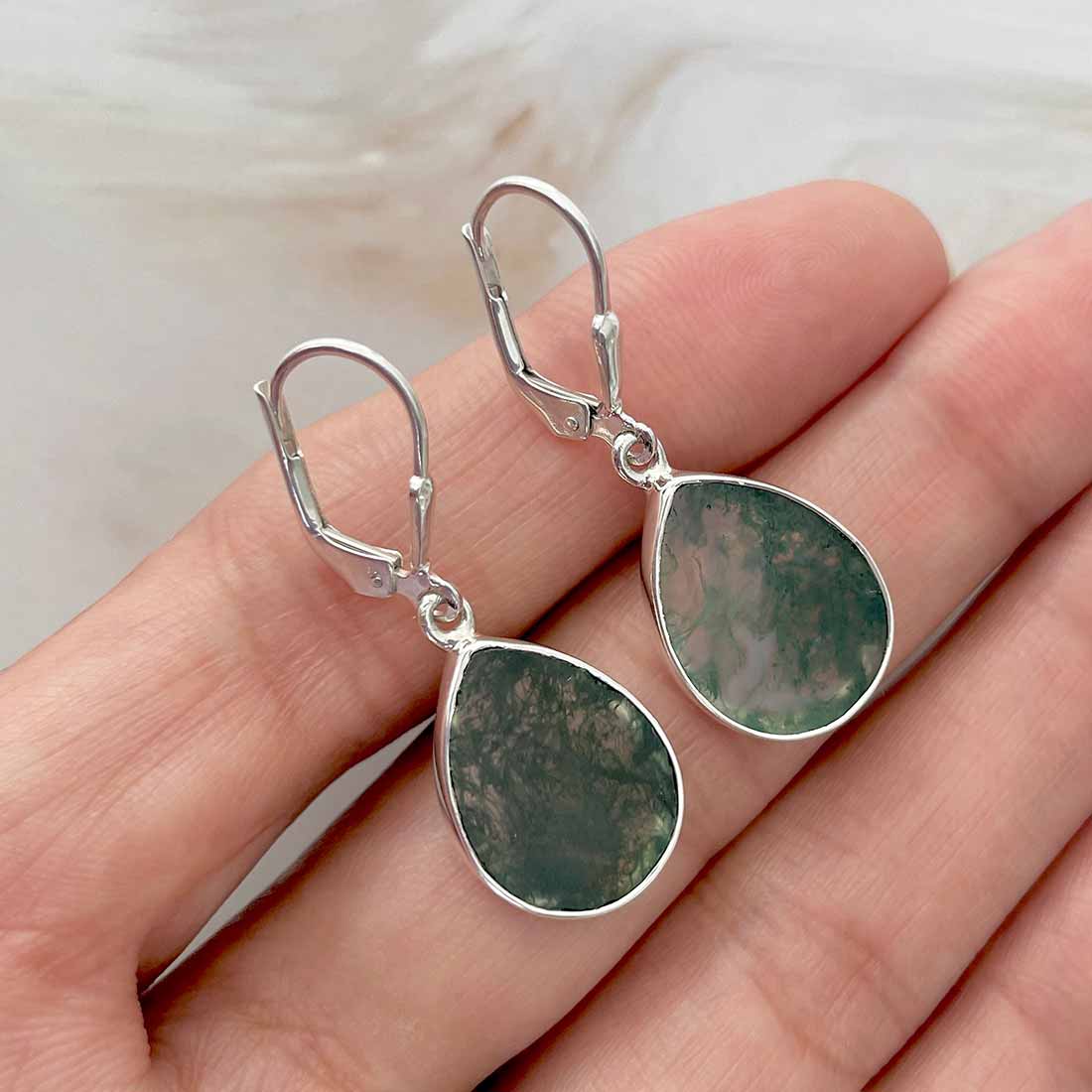 Moss Agate Earring-(MOA-E-38.)