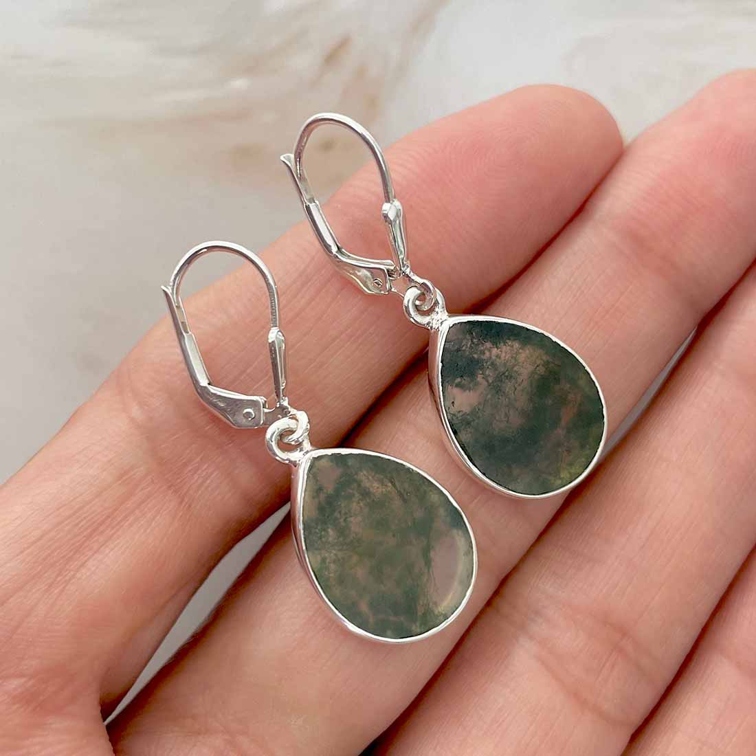 Moss Agate Earring-(MOA-E-39.)