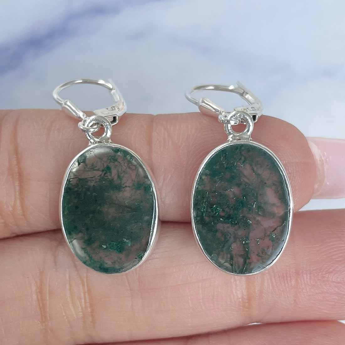 Moss Agate Earring-(MOA-E-4.)