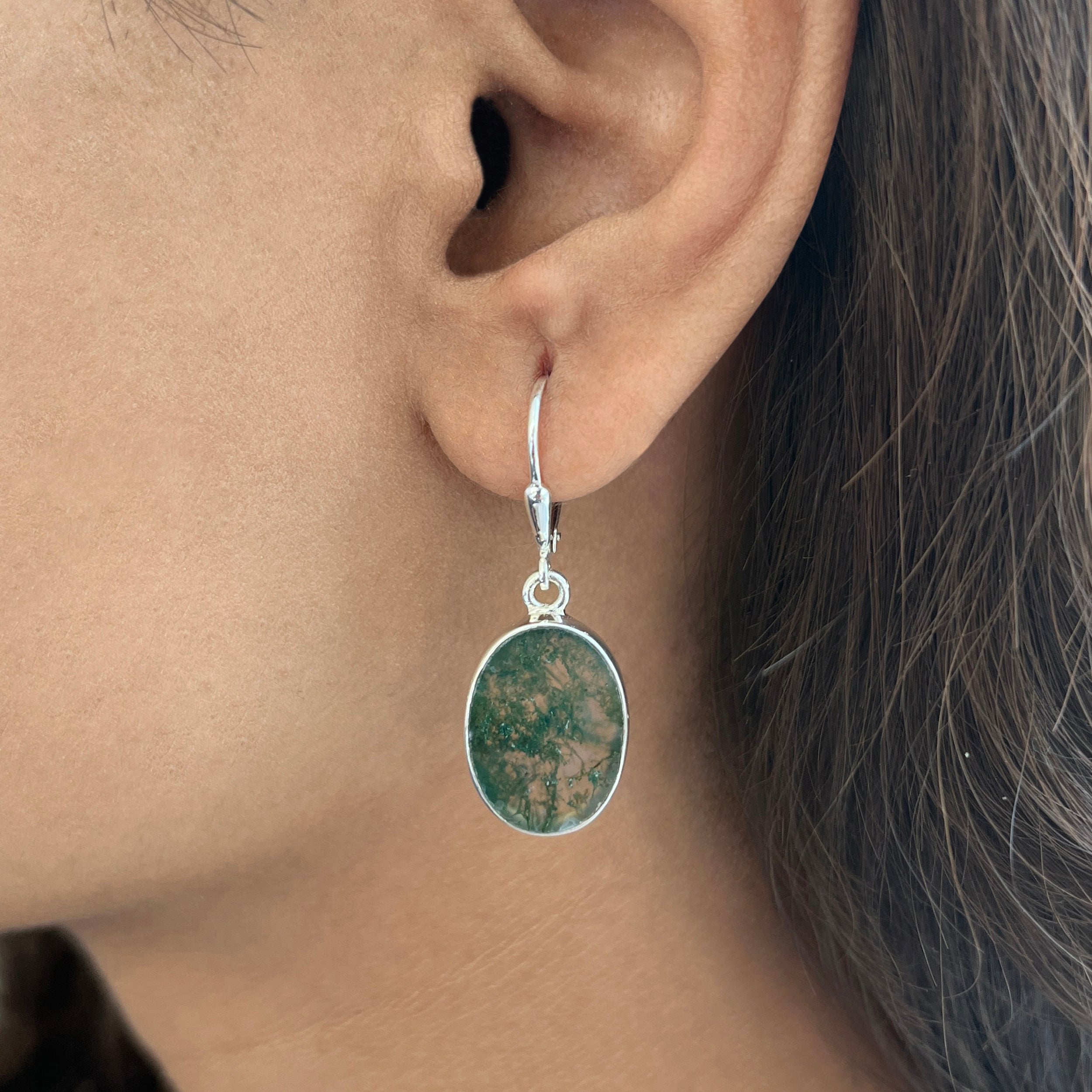 Moss Agate Earring-(MOA-E-4.)