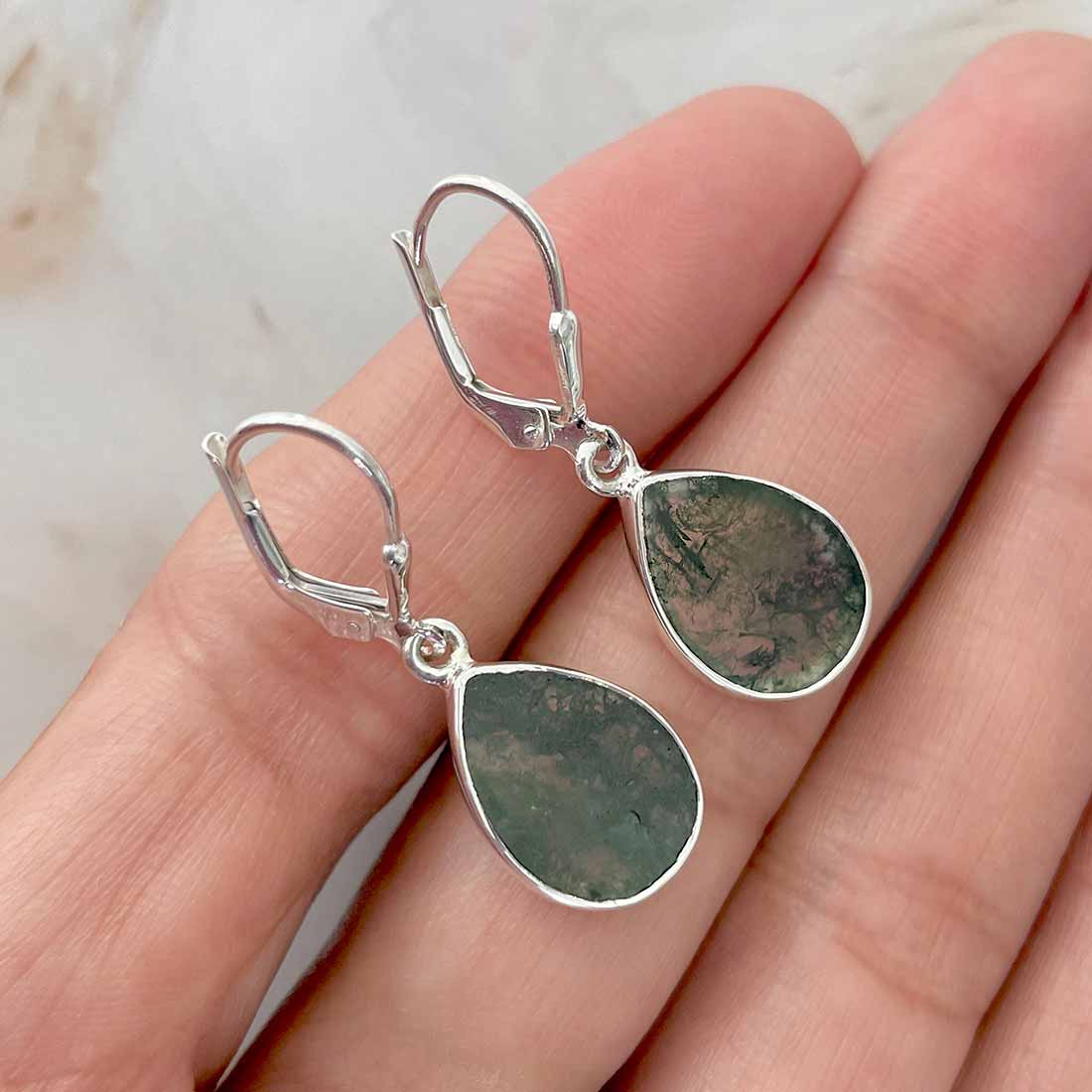 Moss Agate Earring-(MOA-E-41.)