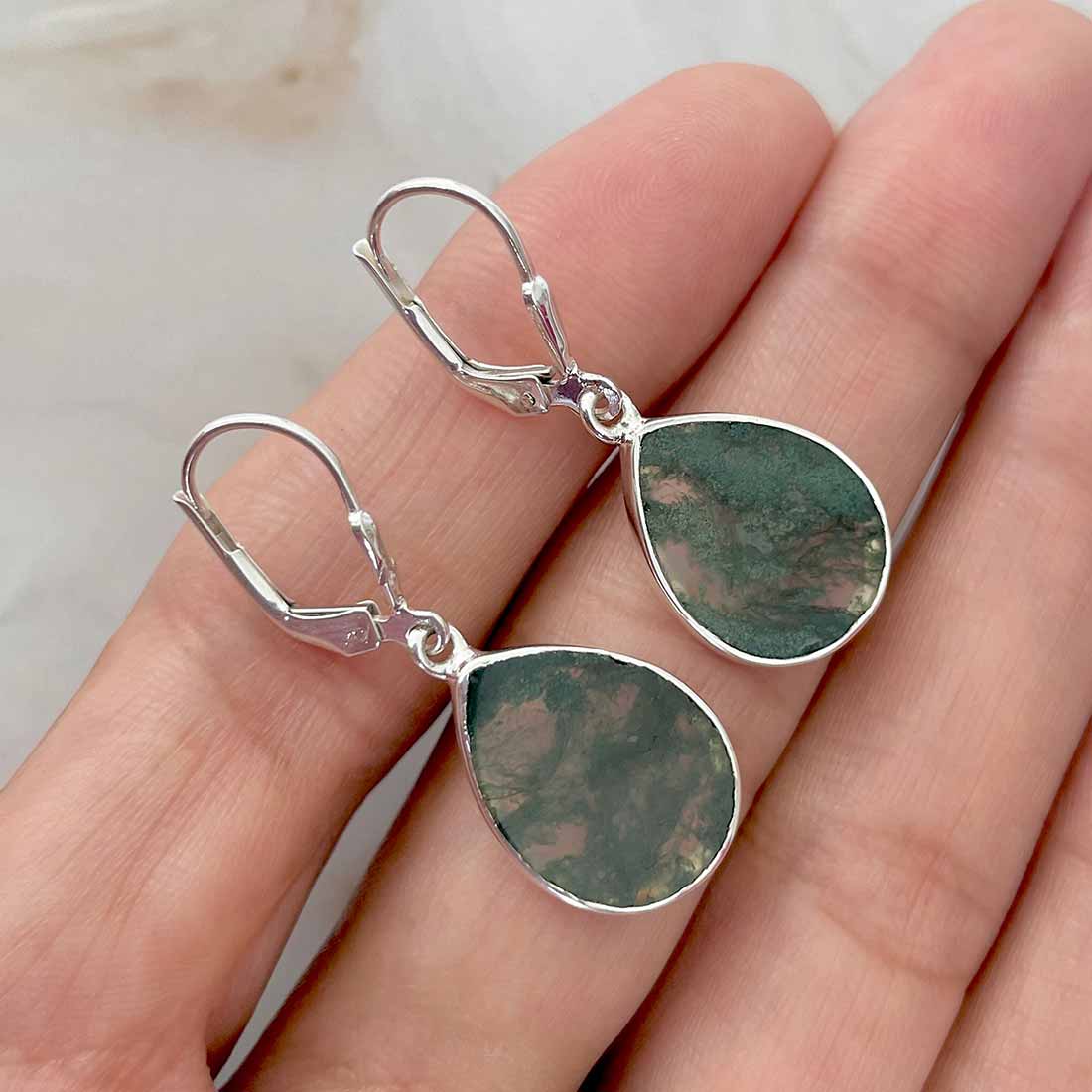Moss Agate Earring-(MOA-E-44.)