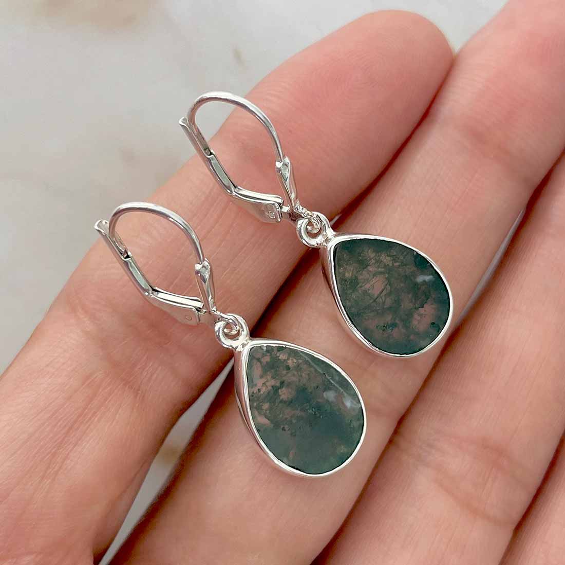 Moss Agate Earring-(MOA-E-45.)