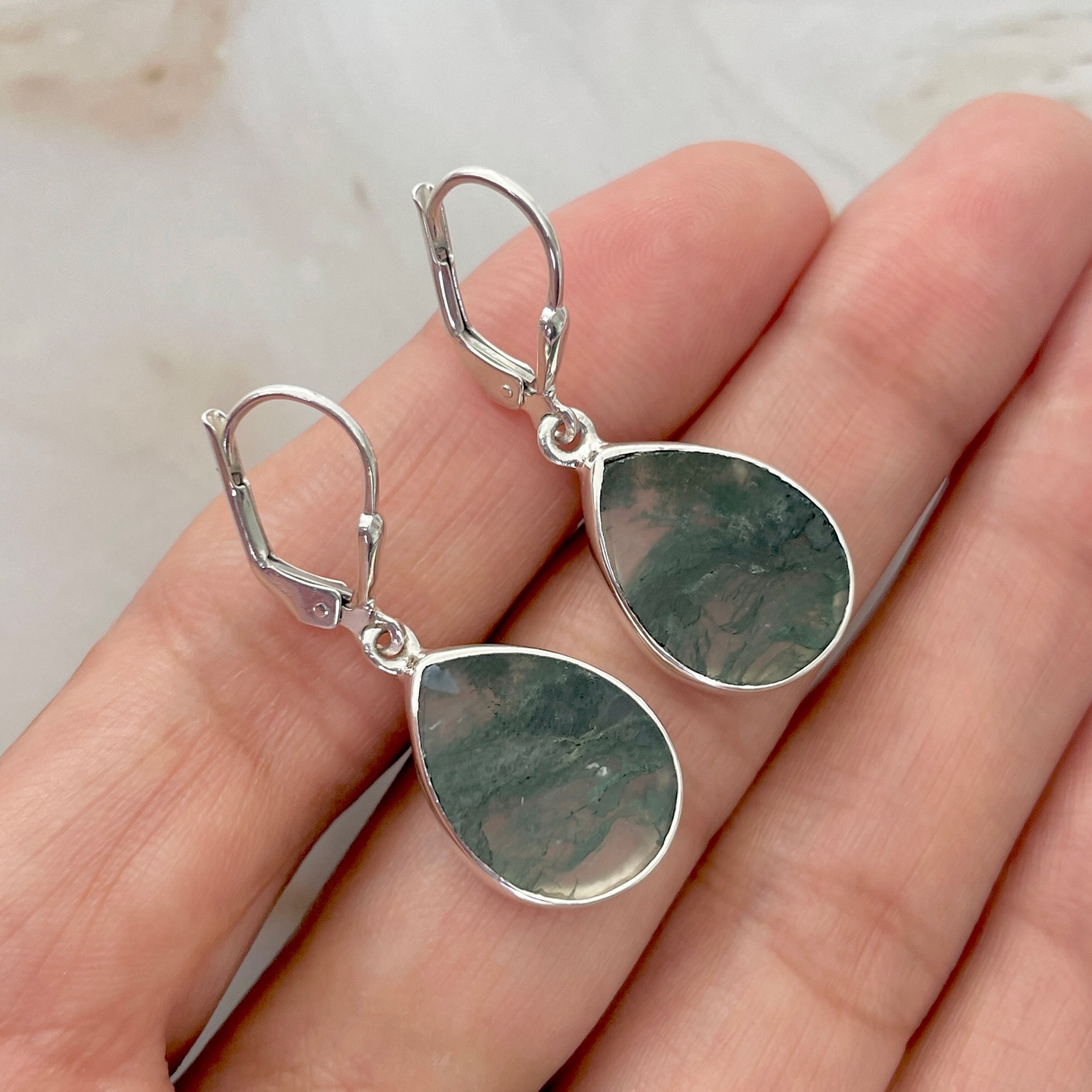 Moss Agate Earring-(MOA-E-46.)