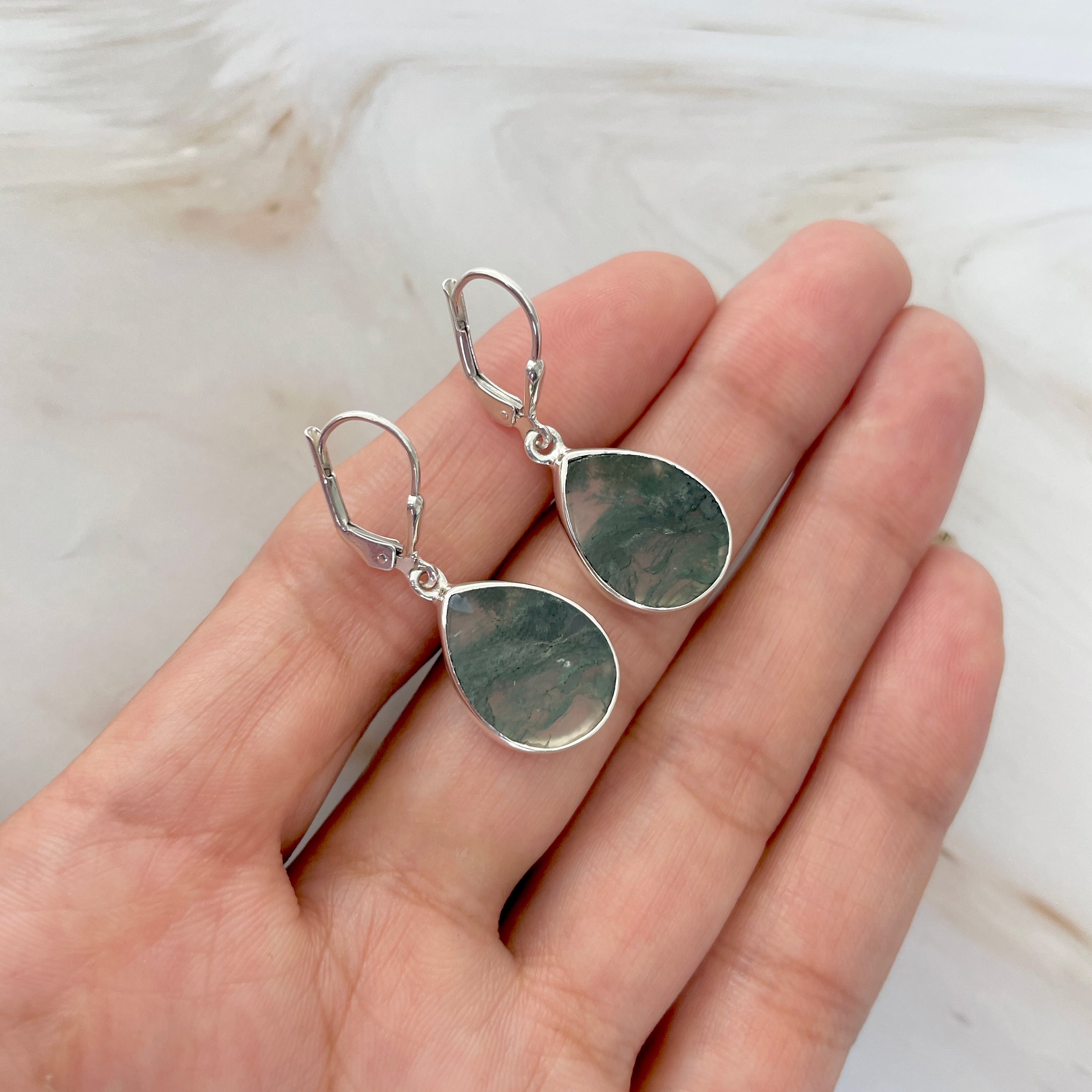 Moss Agate Earring-(MOA-E-46.)