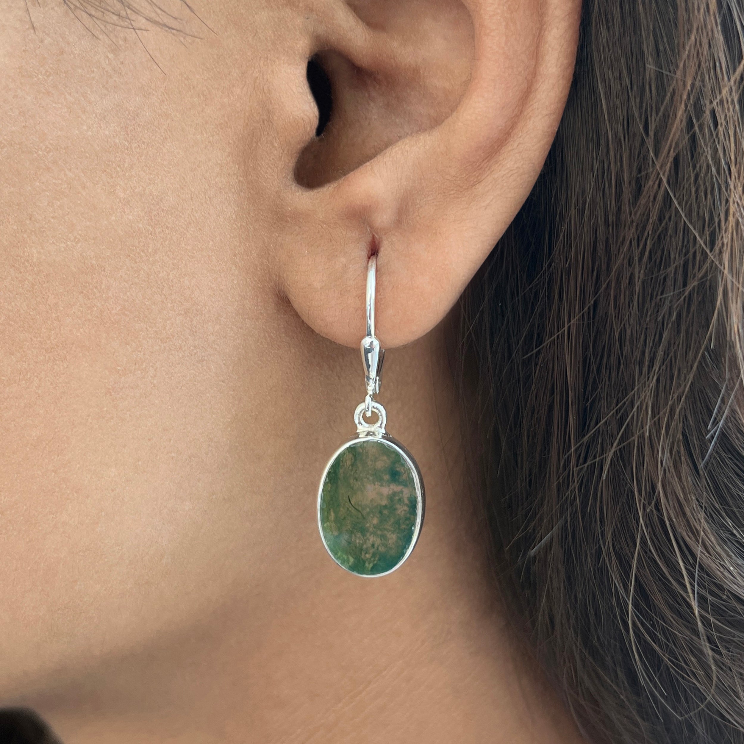 Moss Agate Earring-(MOA-E-5.)