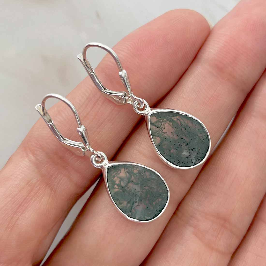 Moss Agate Earring-(MOA-E-50.)