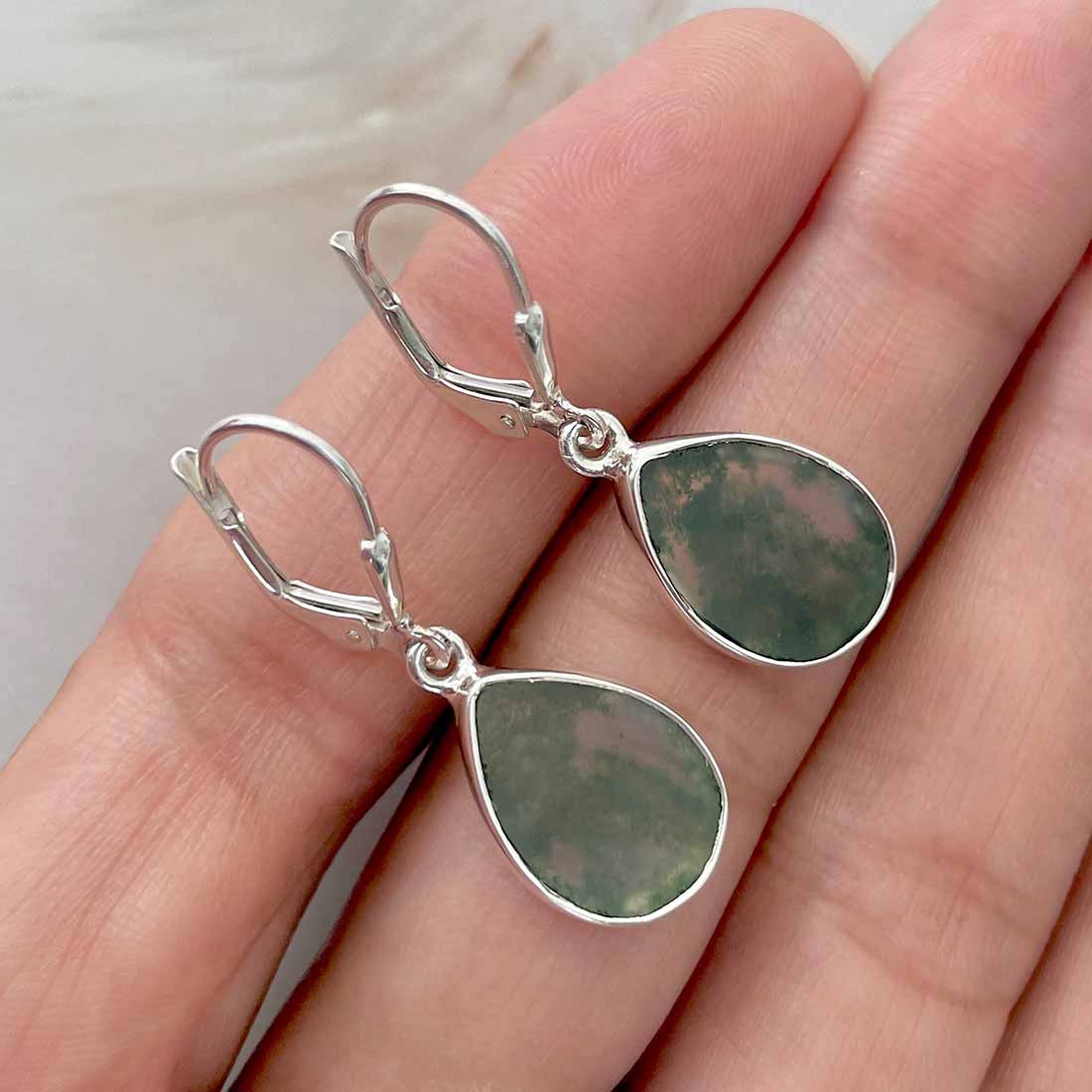 Moss Agate Earring-(MOA-E-51.)