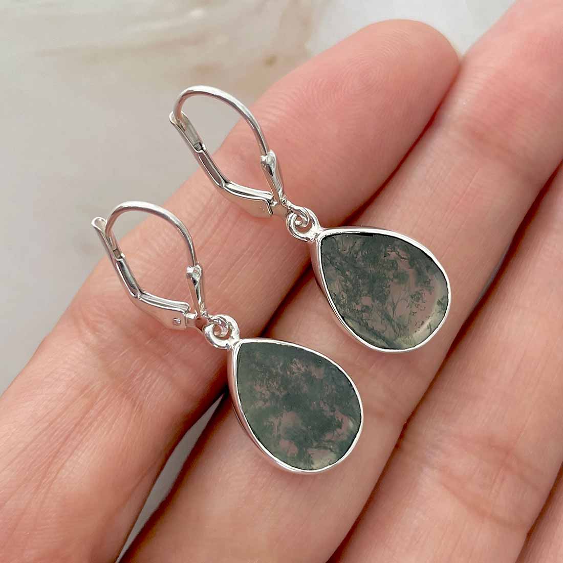 Moss Agate Earring-(MOA-E-52.)