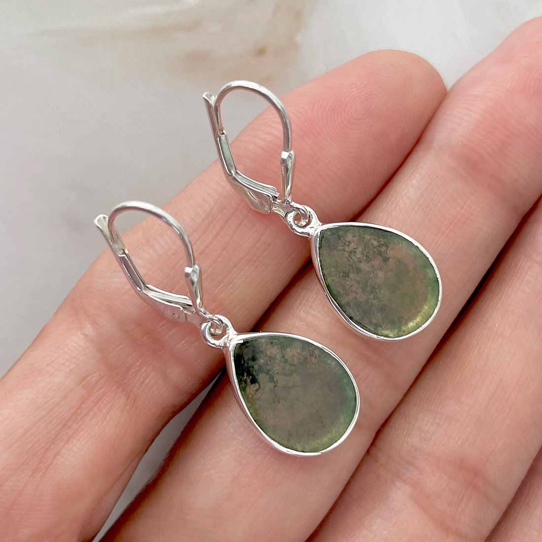 Moss Agate Earring-(MOA-E-53.)