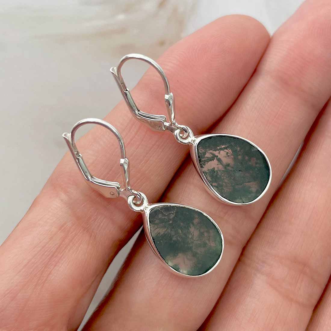 Moss Agate Earring-(MOA-E-56.)