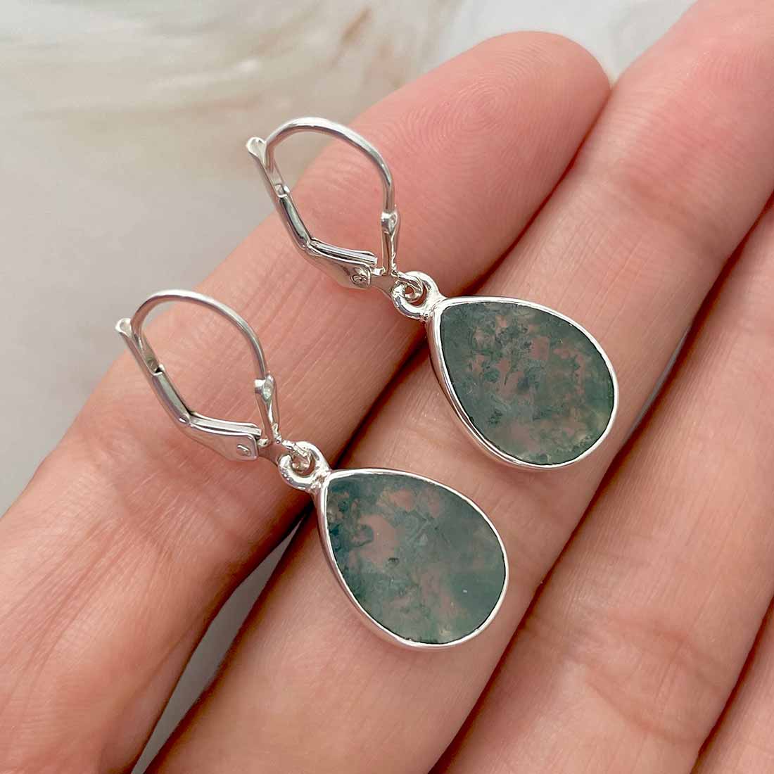 Moss Agate Earring-(MOA-E-57.)