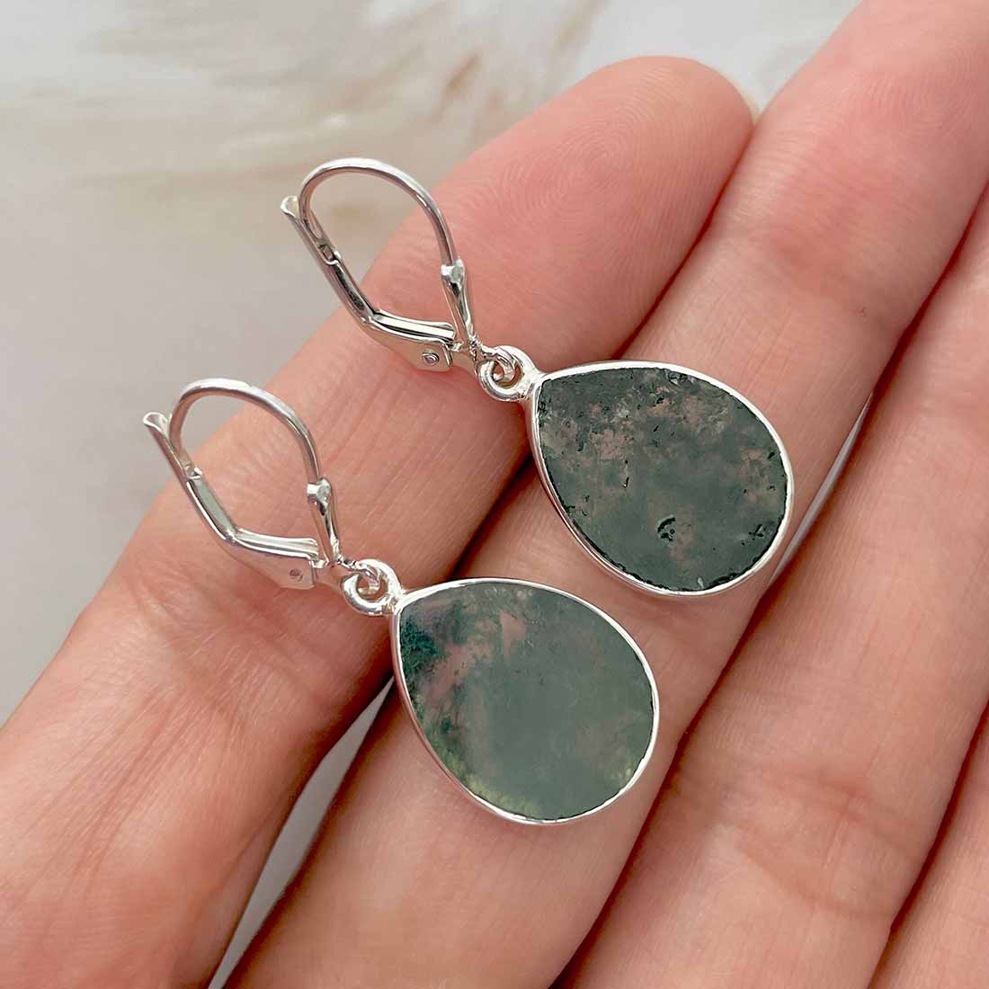 Moss Agate Earring-(MOA-E-59.)