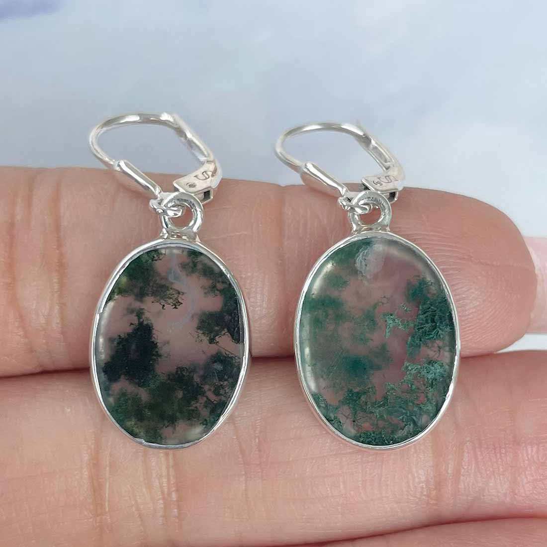 Moss Agate Earring-(MOA-E-6.)