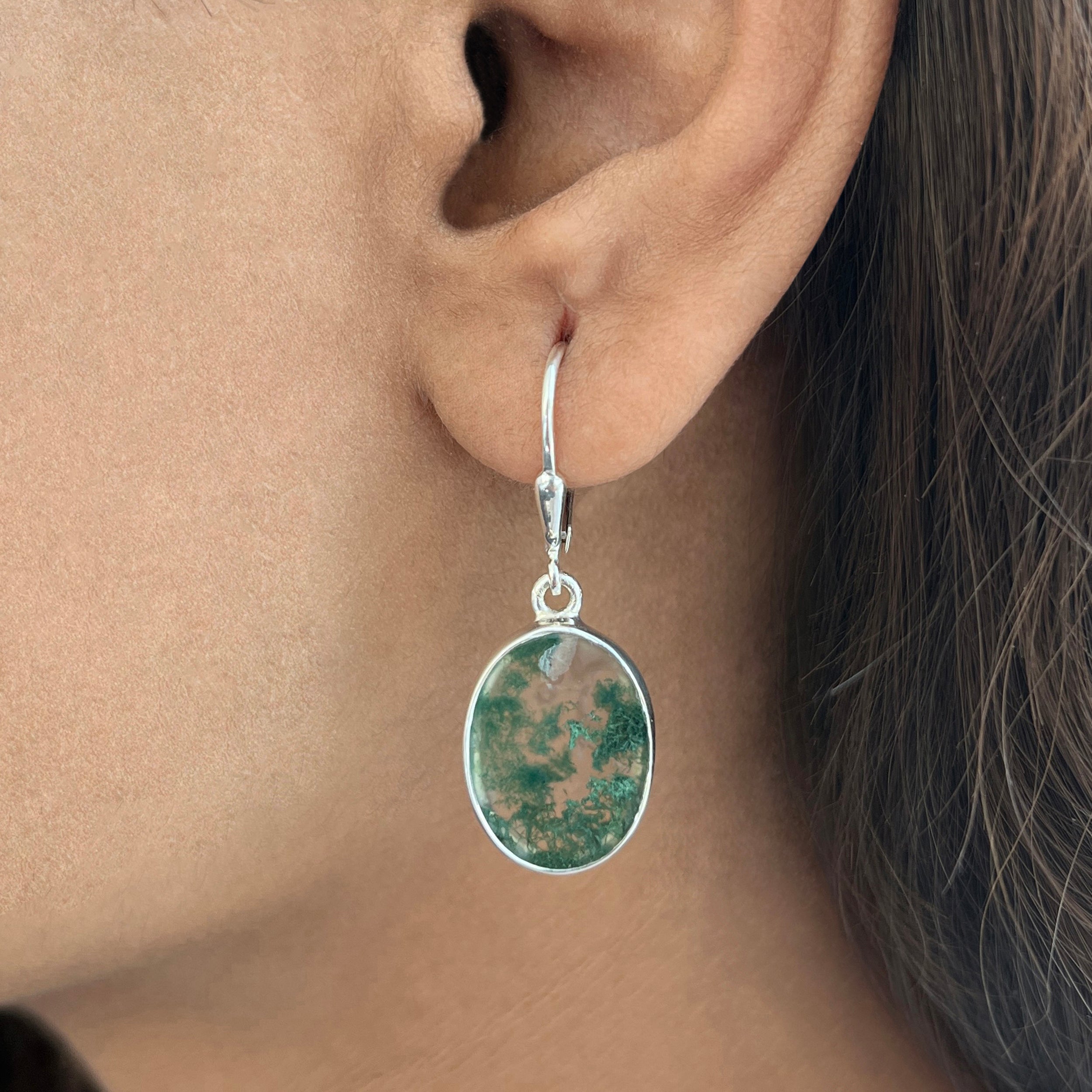 Moss Agate Earring-(MOA-E-6.)
