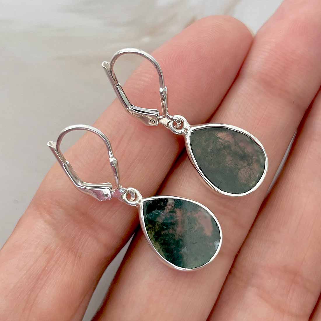Moss Agate Earring-(MOA-E-61.)