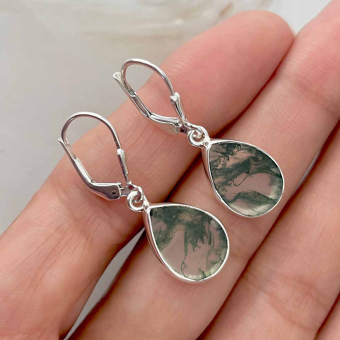 Moss Agate Earring-(MOA-E-62.)