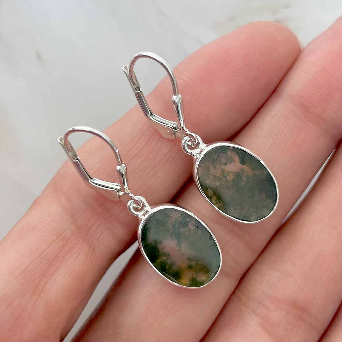 Moss Agate Earring-(MOA-E-65.)