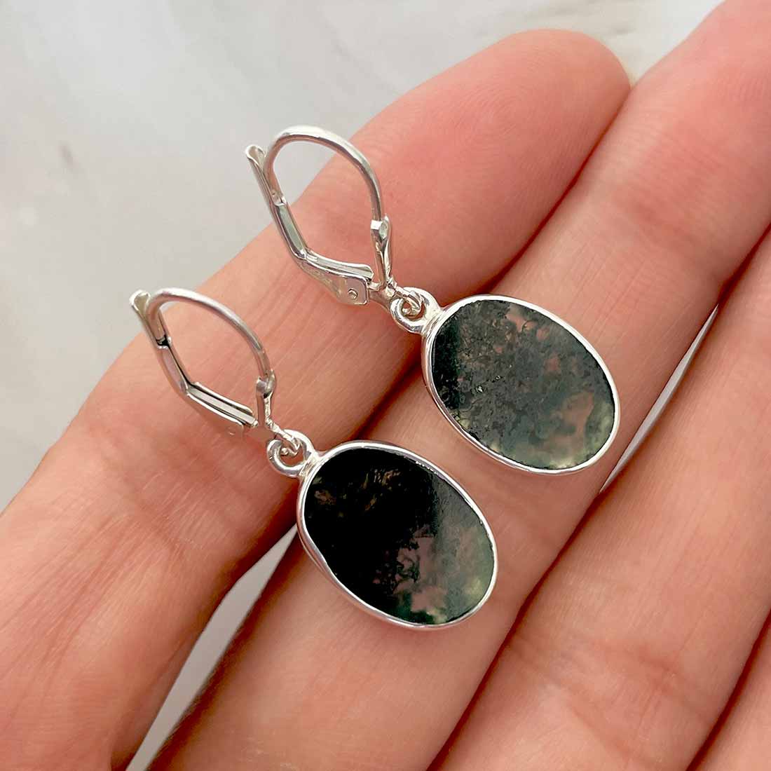 Moss Agate Earring-(MOA-E-66.)