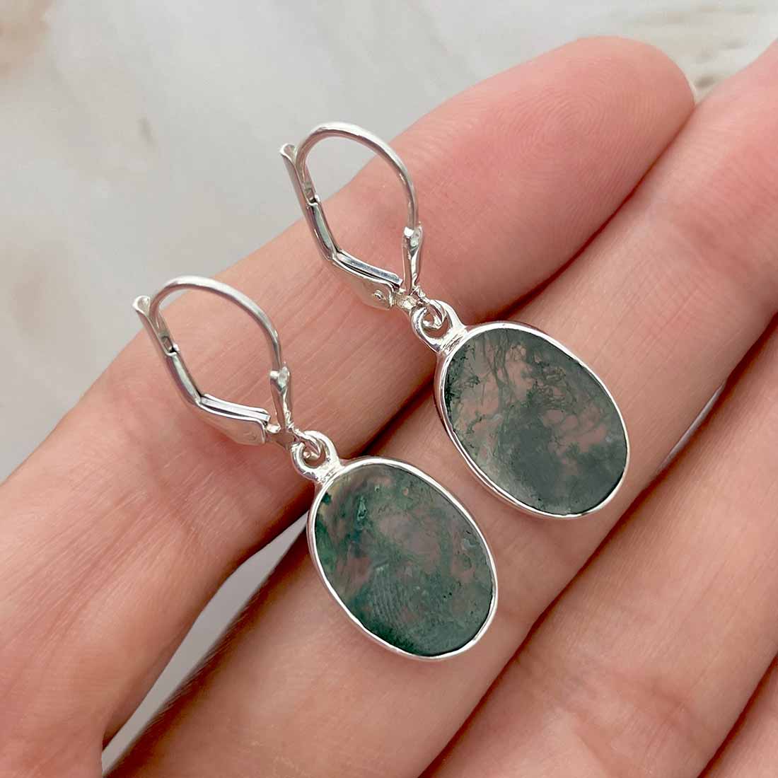 Moss Agate Earring-(MOA-E-68.)