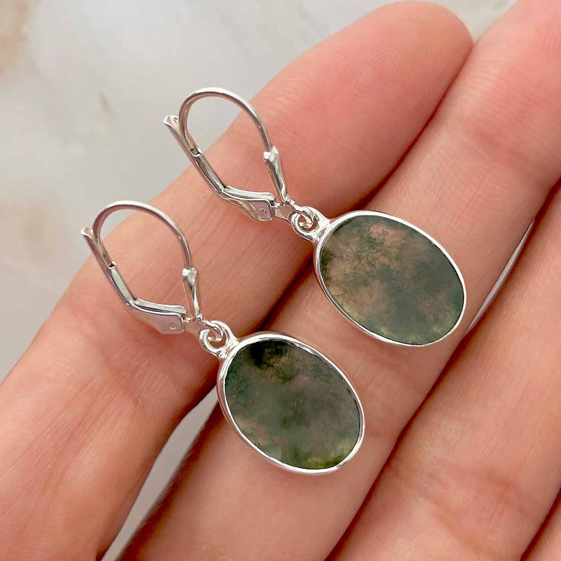 Moss Agate Earring-(MOA-E-69.)