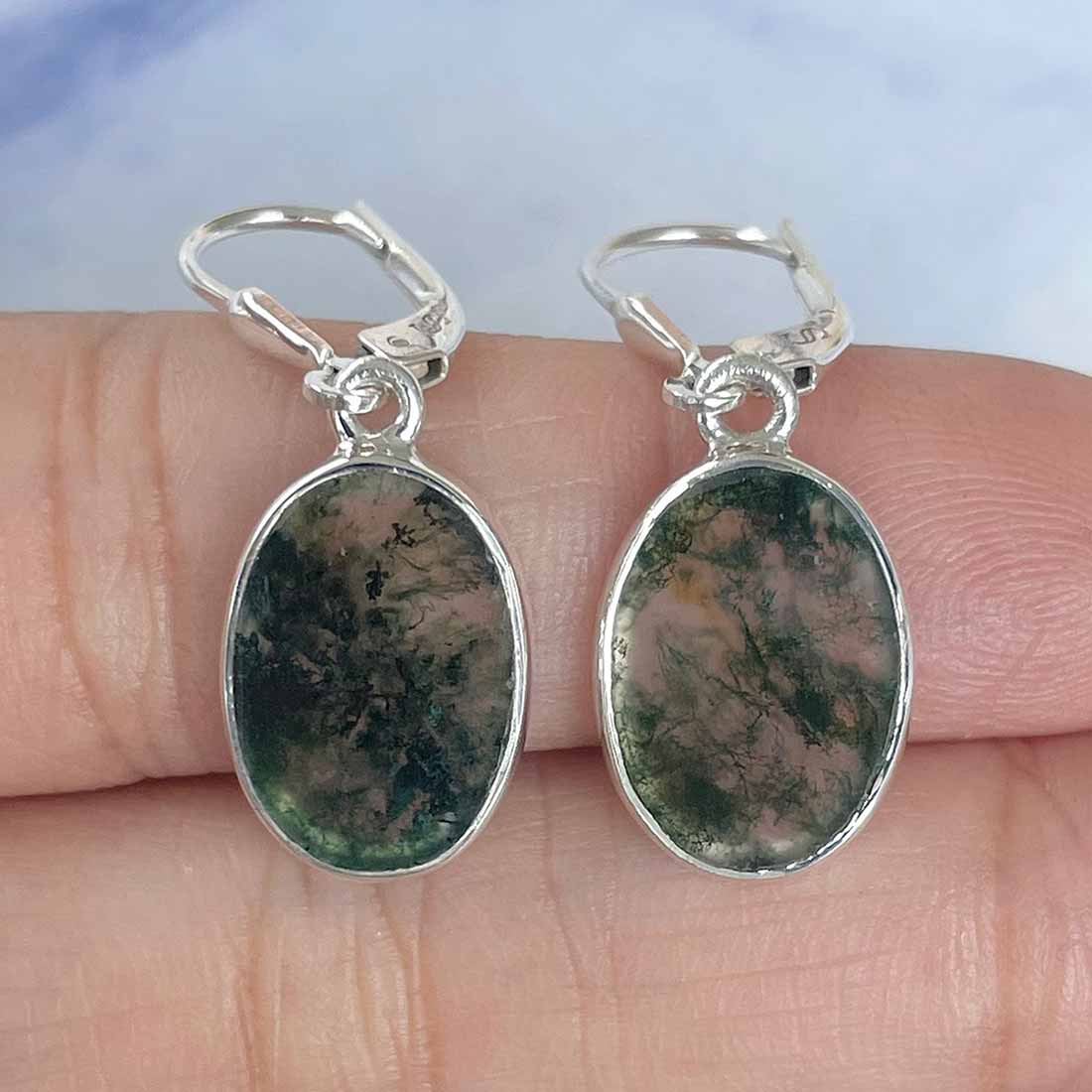 Moss Agate Earring-(MOA-E-7.)