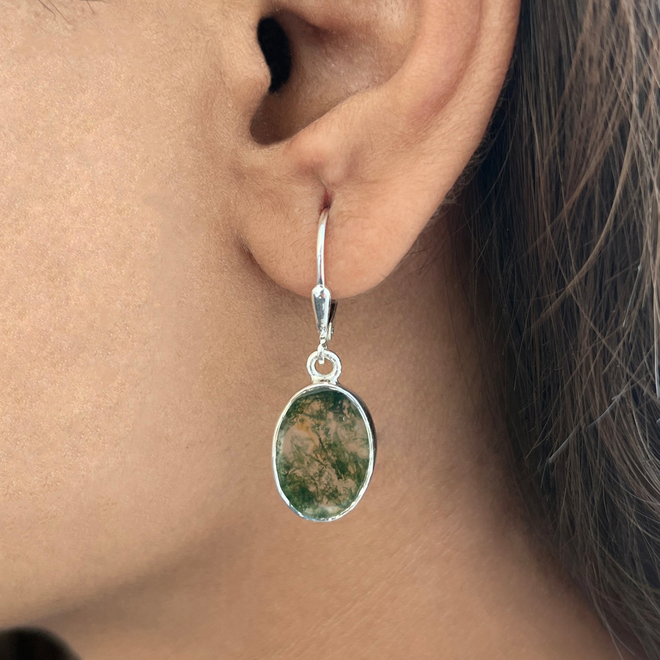Moss Agate Earring-(MOA-E-7.)