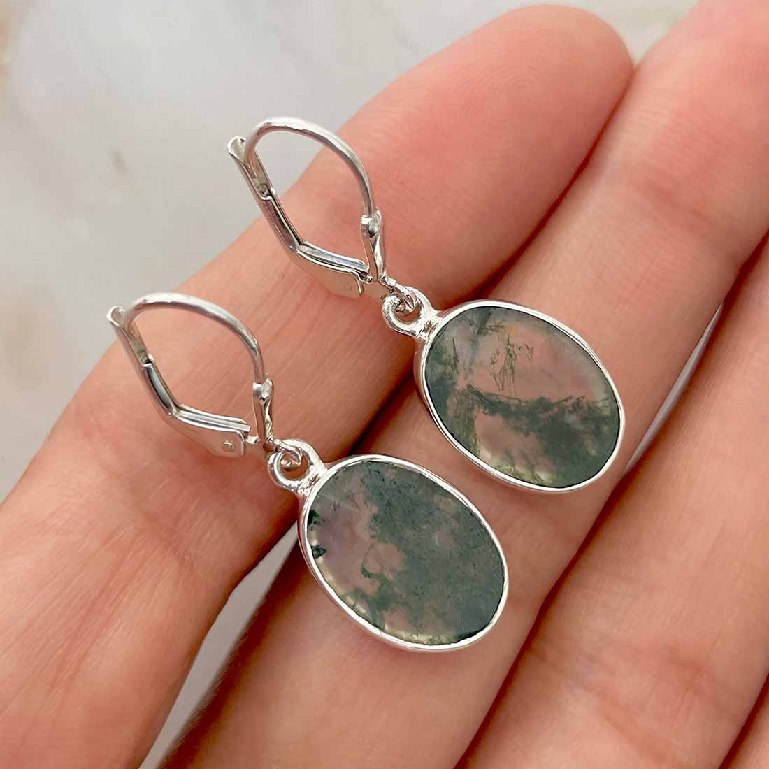 Moss Agate Earring-(MOA-E-70.)