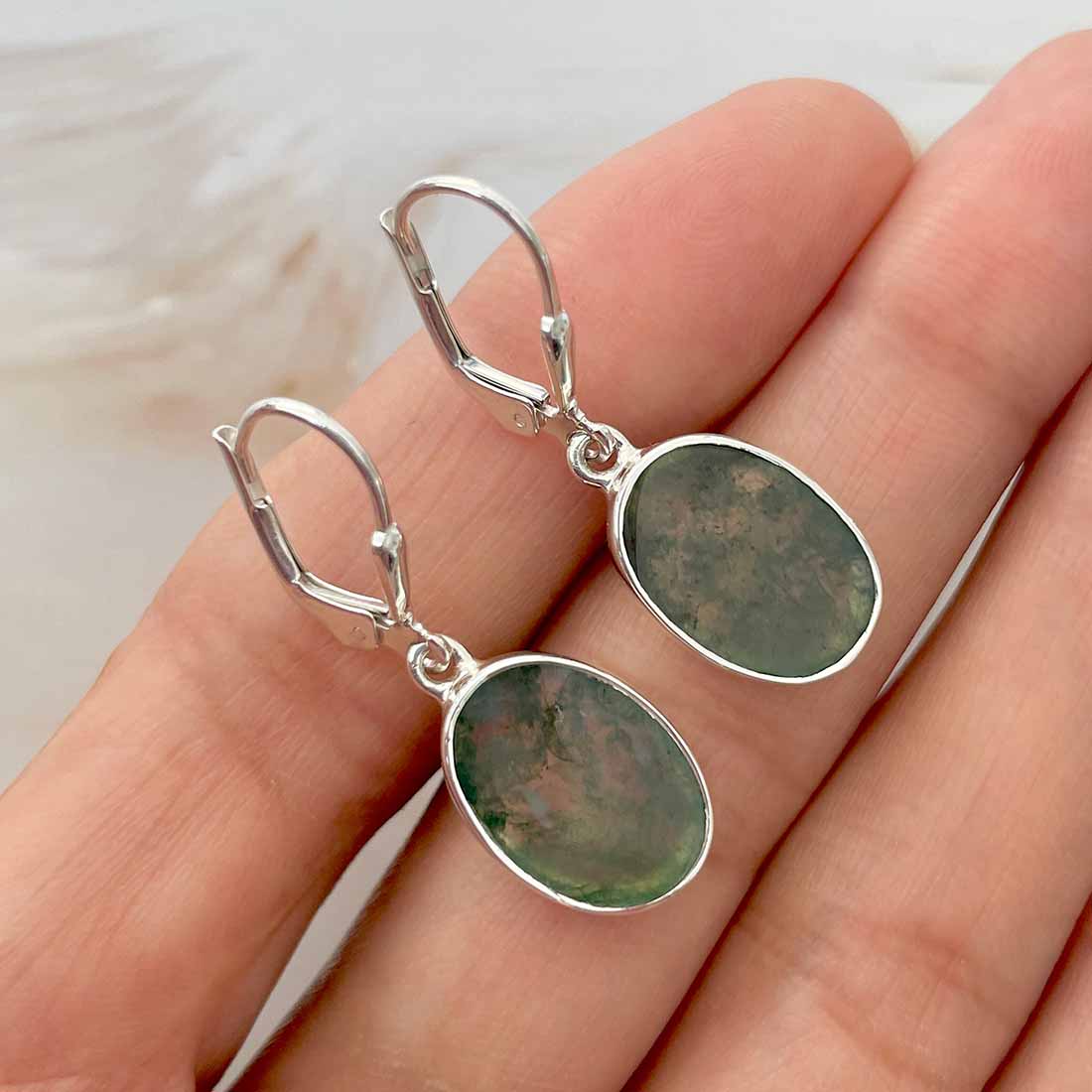 Moss Agate Earring-(MOA-E-73.)