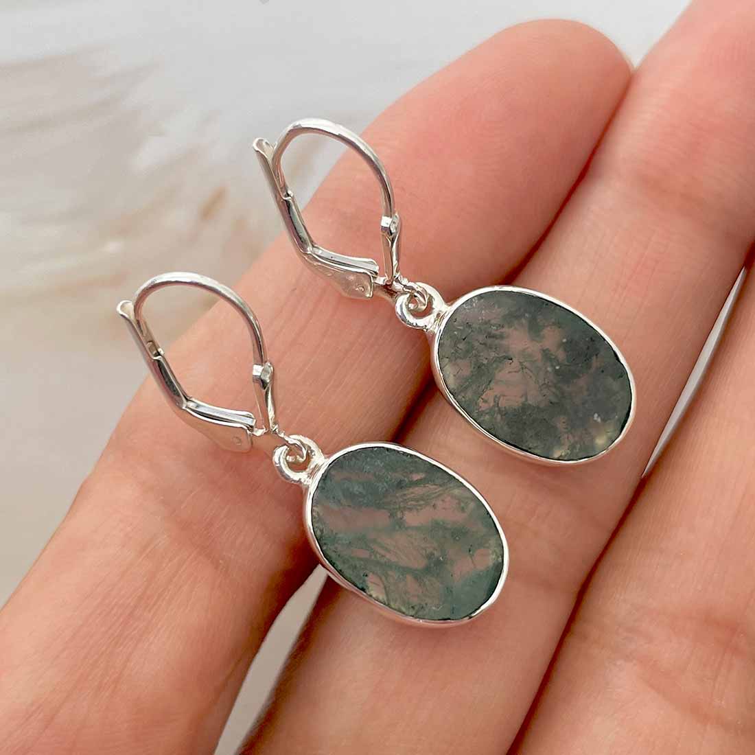 Moss Agate Earring-(MOA-E-74.)