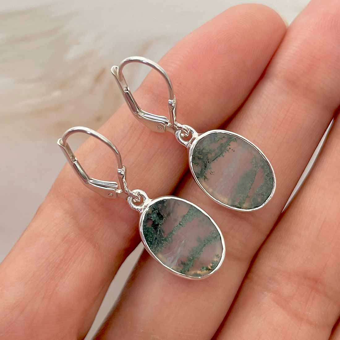 Moss Agate Earring-(MOA-E-75.)