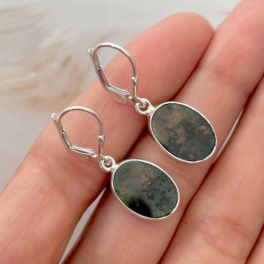 Moss Agate Earring-(MOA-E-76.)