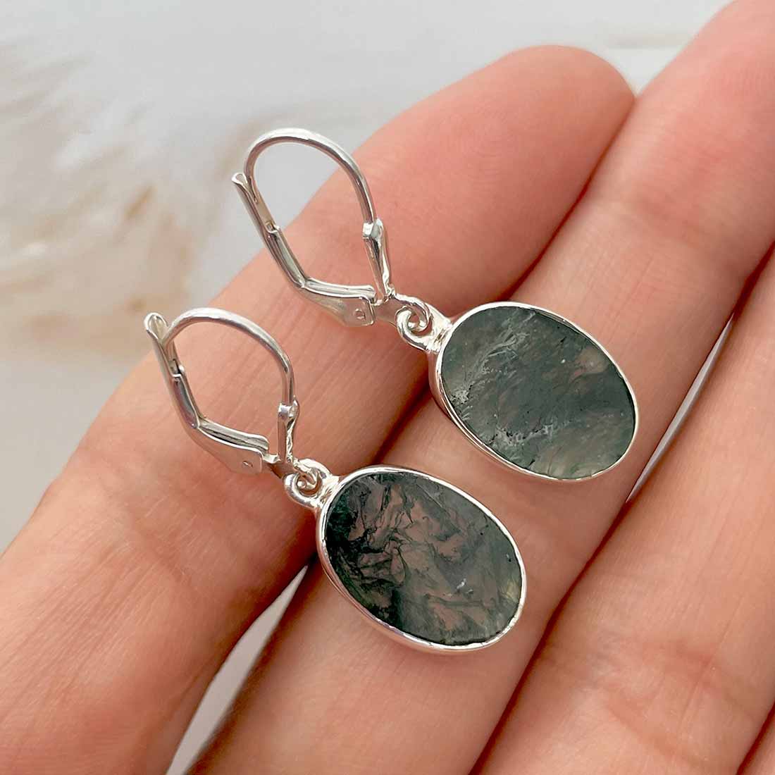 Moss Agate Earring-(MOA-E-77.)
