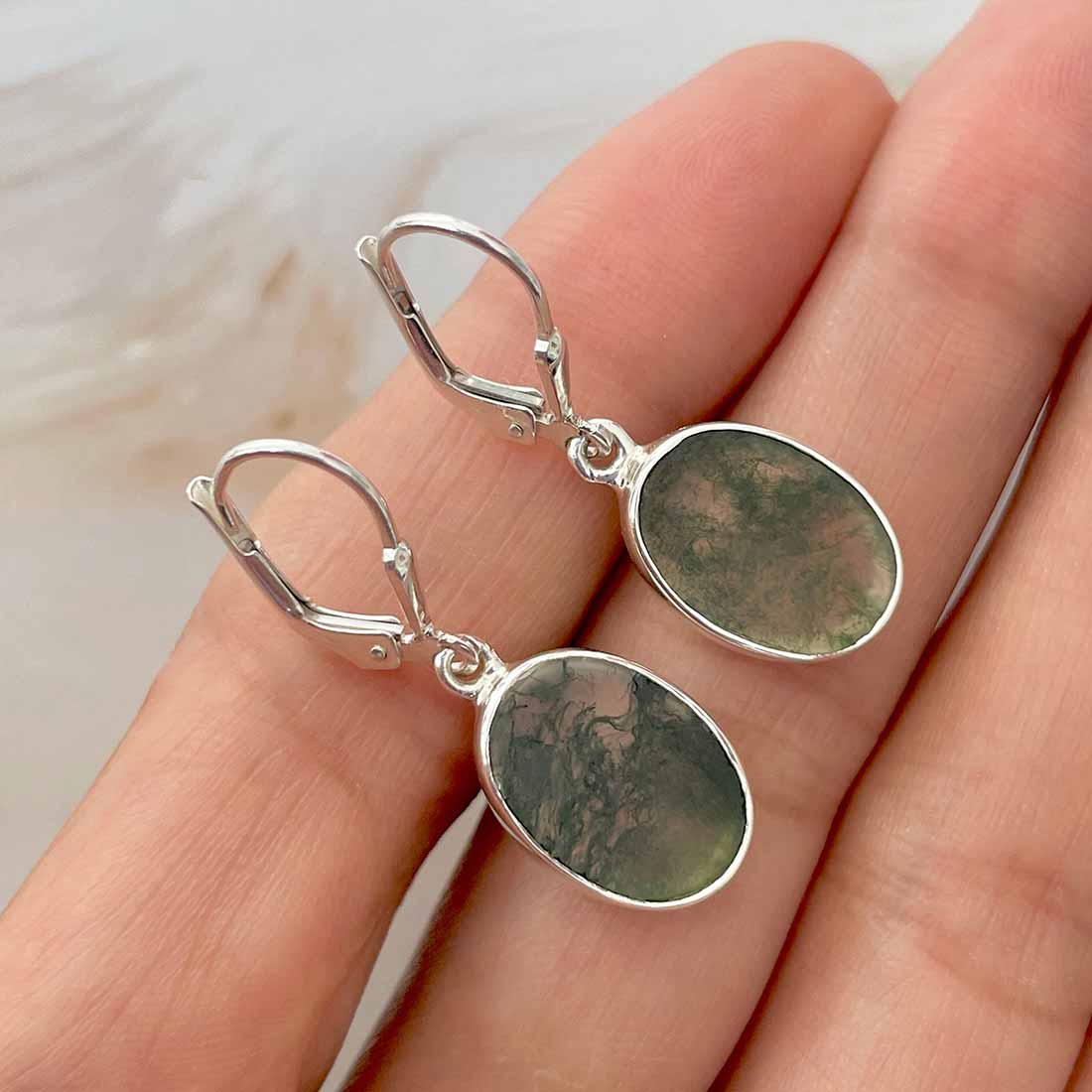 Moss Agate Earring-(MOA-E-78.)