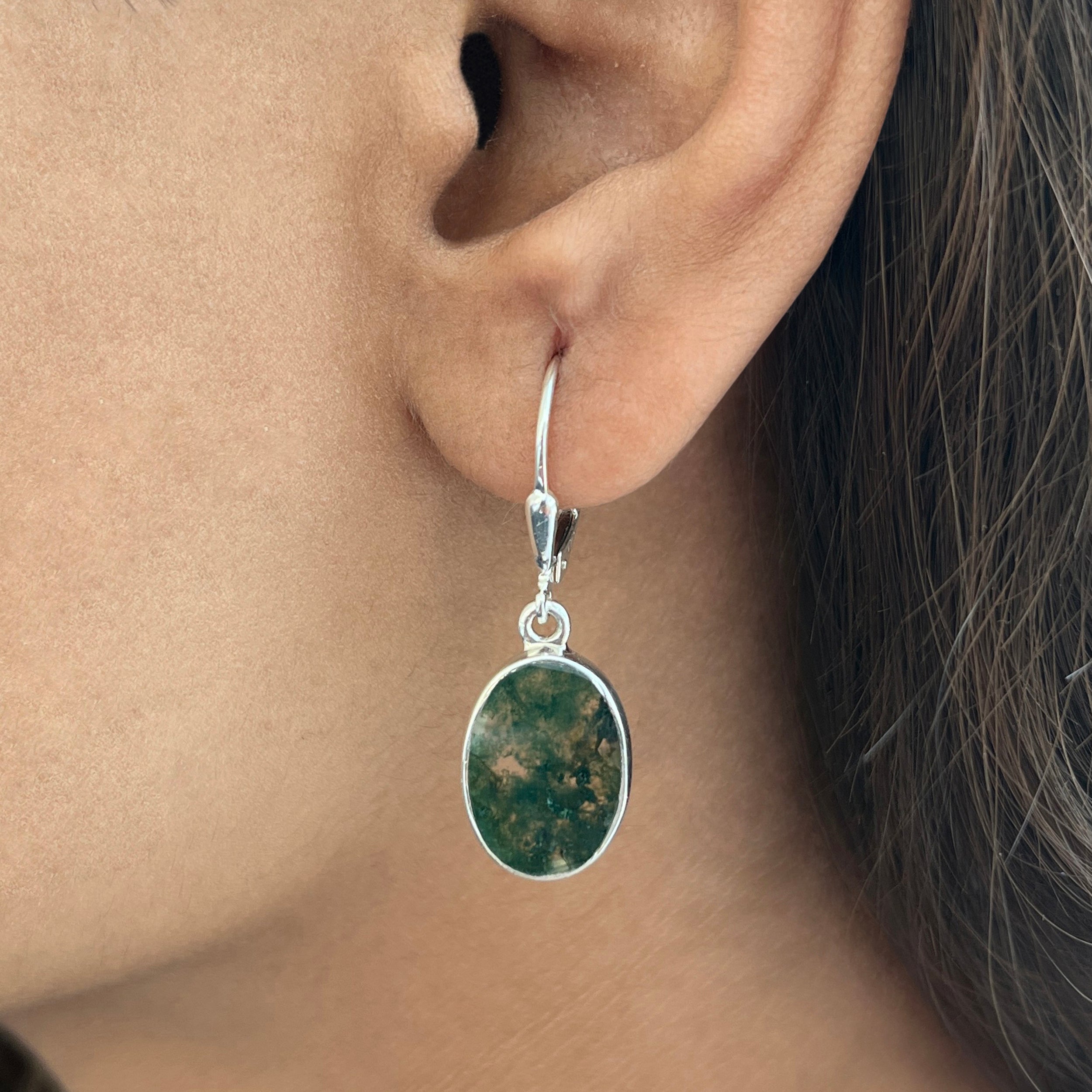 Moss Agate Earring-(MOA-E-8.)