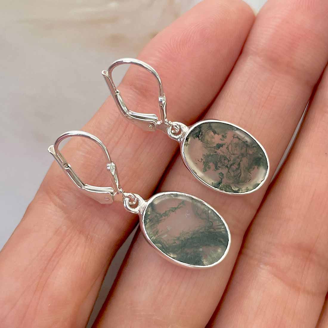 Moss Agate Earring-(MOA-E-83.)
