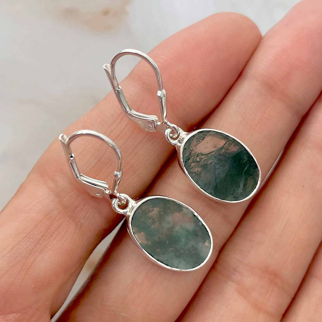 Moss Agate Earring-(MOA-E-85.)