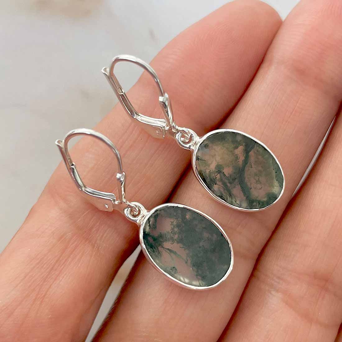 Moss Agate Earring-(MOA-E-86.)