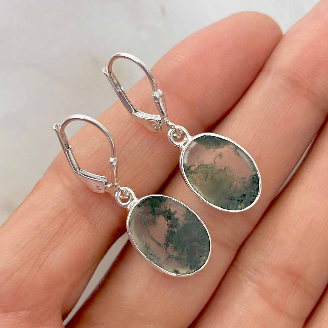 Moss Agate Earring-(MOA-E-87.)