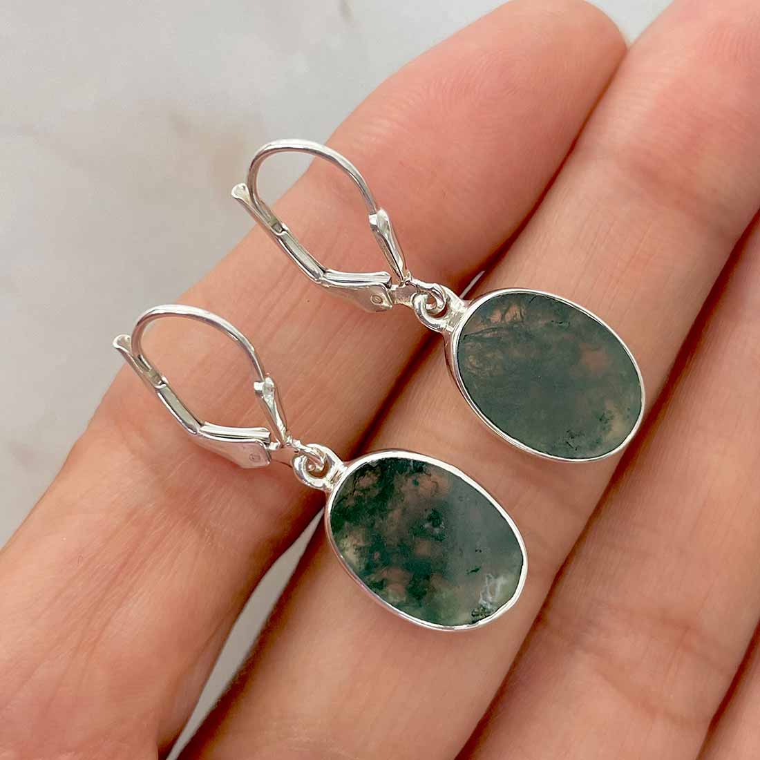 Moss Agate Earring-(MOA-E-89.)