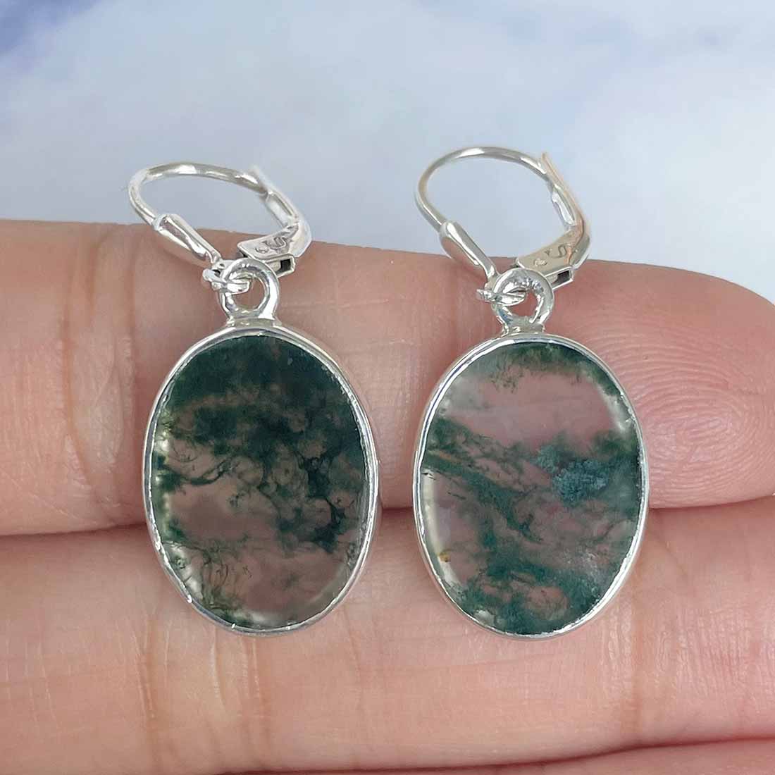 Moss Agate Earring-(MOA-E-9.)